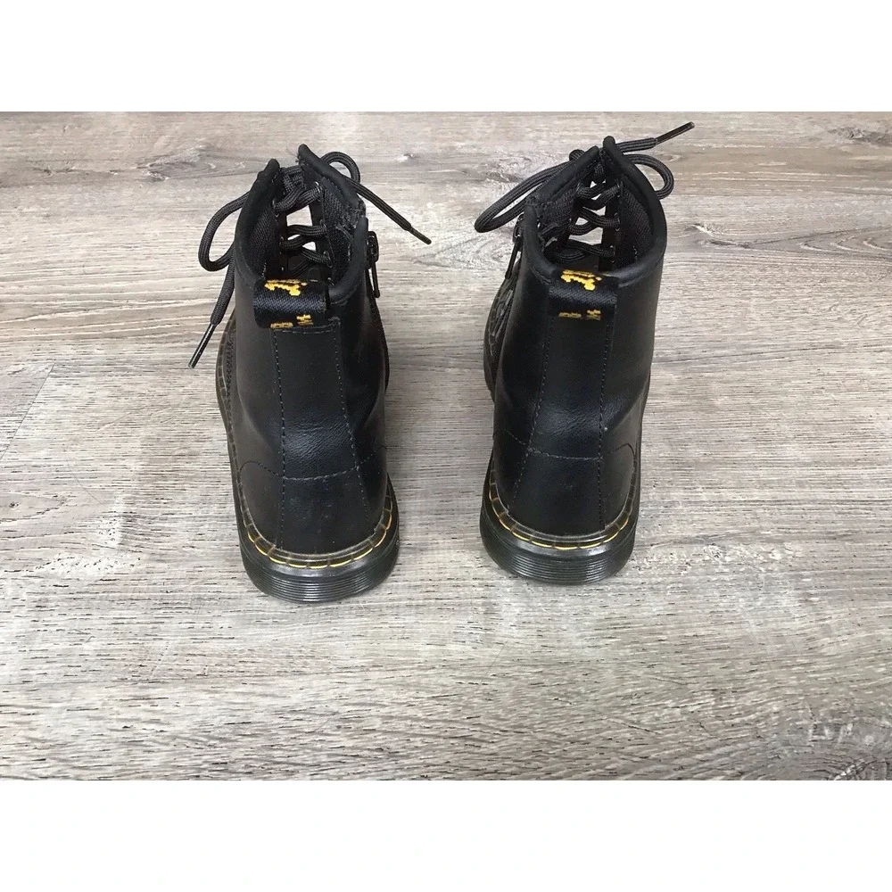 Doc Martens Zavala J Leather Combat Boots Black Kids Size 3 Youth Boot Dr.